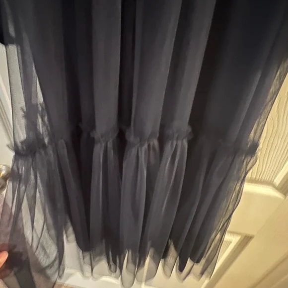 Elegant Sheer Navy Dress - Picture 4 of 5